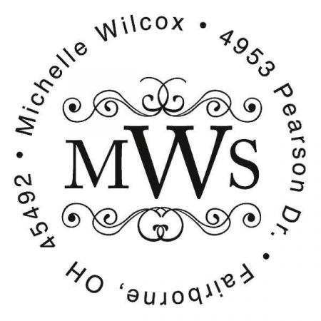 Round Monogram Address Stamp