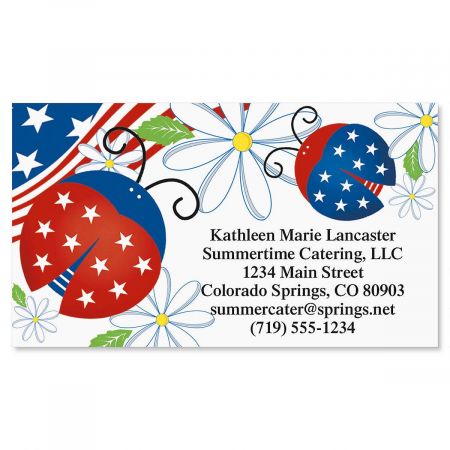 Patriotic Ladybug Business Cards