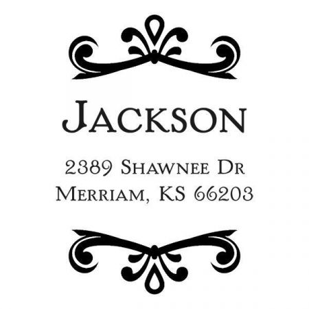 Scroll Name-Round Stamp