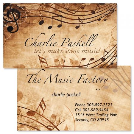 Sheet Music Double-Sided Business Cards
