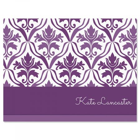 Aubergine Elegance Custom Note Cards