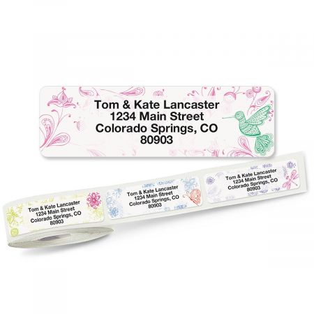 Flower Garden Rolled Return Address Labels (5 Designs)