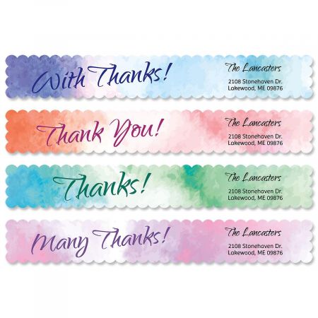 Watercolor Connect Wrap Diecut Address Labels (4 Designs)