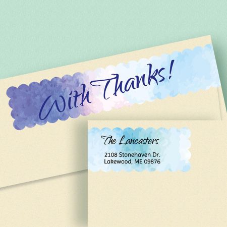 Watercolor Connect Wrap Diecut Address Labels (4 Designs)