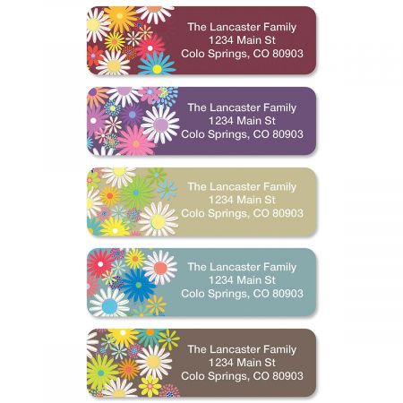 Petite Flowers Rolled Return Address Labels (5 Designs)