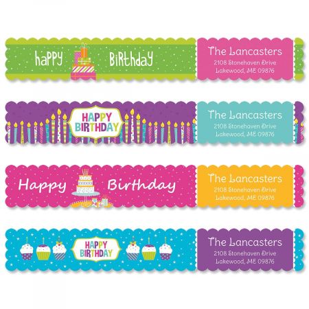 Happy Day Connect Wrap Diecut Address Labels (4 Designs)