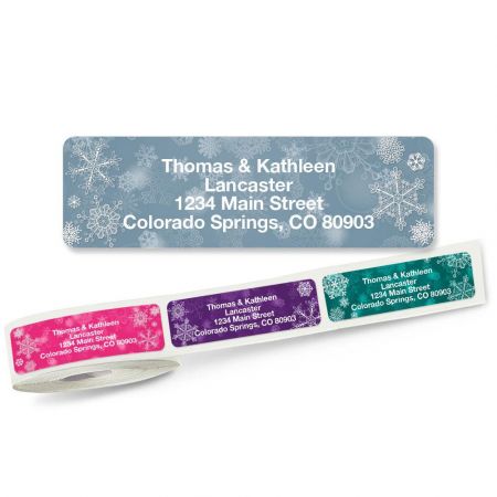 star spangled patriotic rolled return address labels colorful images snowflake return address labels