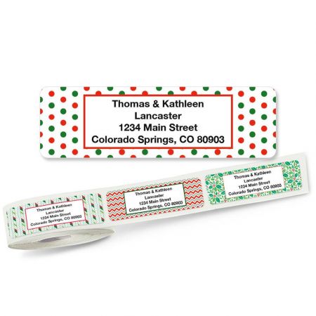 Christmas Holly Rolled Address Labels (5 Designs)
