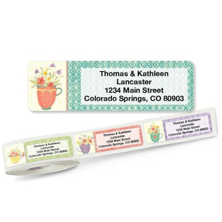 Teacups Rolled Return Address Labels