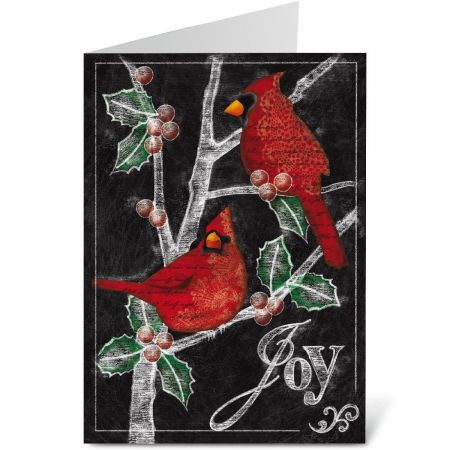 Holly Cardinals Note Card Size Christmas Cards