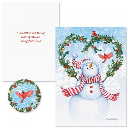 snowman 39 s heart christmas cards colorful images sherri buck baldwin christmas cards