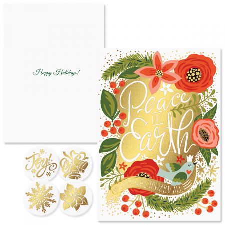 Peace on Earth Foil Christmas Cards