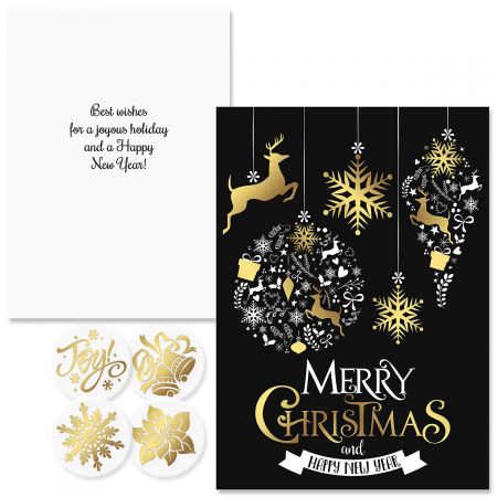 Festive Holiday Foil Christmas Cards | Colorful Images