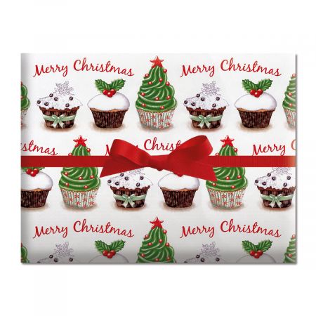 Cupcake Holiday Jumbo Rolled Gift Wrap