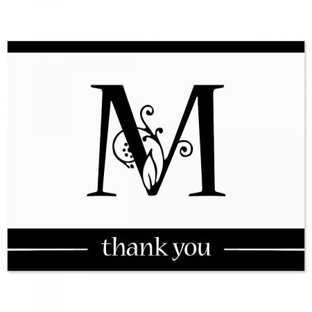 Formal Initial Custom Thank You Cards