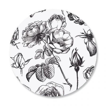 Black and White Rose Envelope Seals