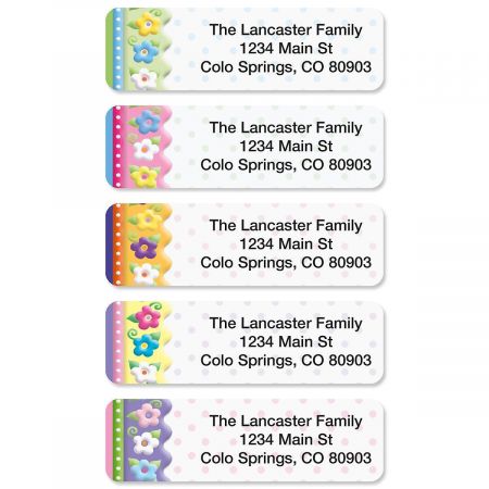 Frosting Flowers Rolled Return Address Labels (5 Designs)