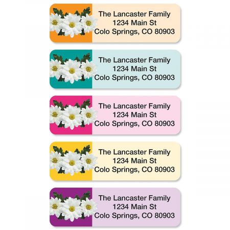 Photo Daisies Rolled Return Address Labels (5 Designs)