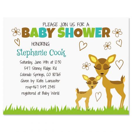 Precious Deer Personalized Invitation