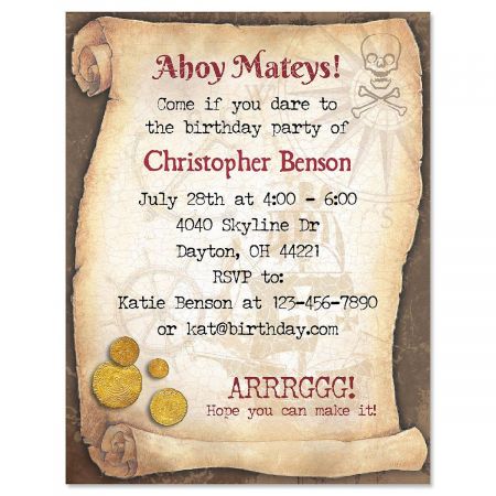 Pirate Adventure Personalized Invitation
