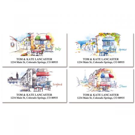 Tranquil Europe Deluxe Return Address Labels (4 Designs)