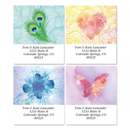 Bright Watercolors Select Return Address Labels (4 Designs)