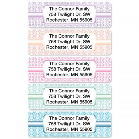 Shabby Chic Rolled Return Address Labels (5 Designs)