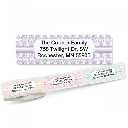 Shabby Chic Rolled Return Address Labels (5 Designs)