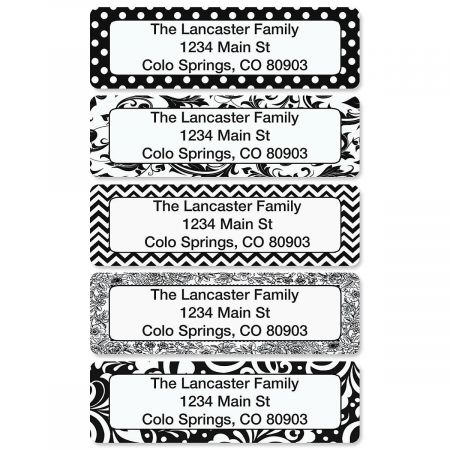 black return address labels