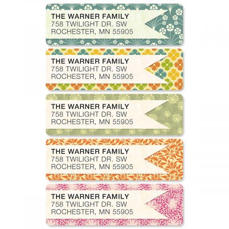 Blossom Banner Rolled Return Address Labels (5 Designs)