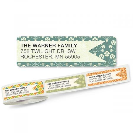 Blossom Banner Rolled Return Address Labels (5 Designs)