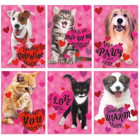 Puppies Kittens Valentine Value Pack Colorful Images