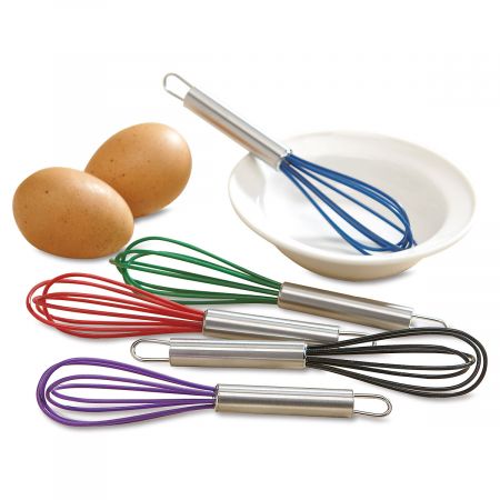 whisk, 12 silicone bright assorted - Whisk