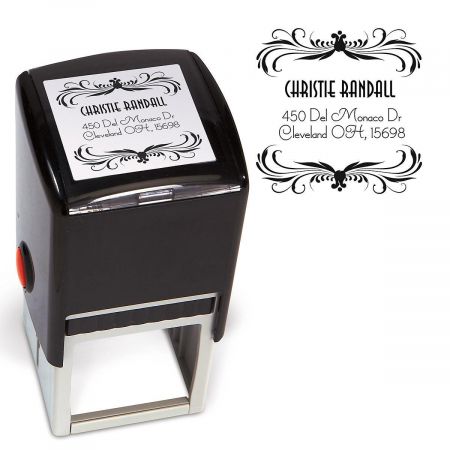 Deco Square Address Stamp
