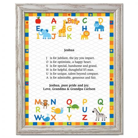 Alphabet Name Poem Framed Print