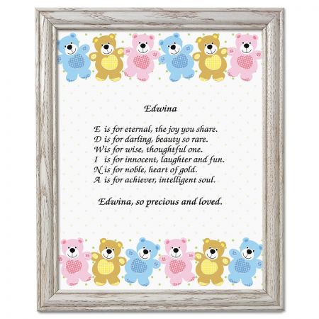 Bear Name Poem Framed Print