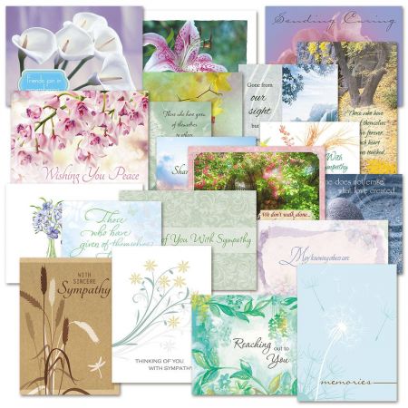 Mega Sympathy Greeting Cards Value Pack 40 Colorful Images