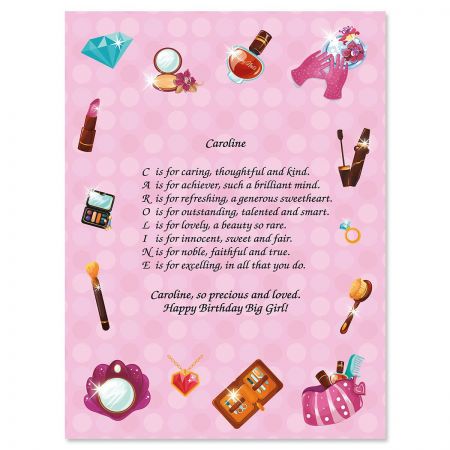 Glamorous Name Poem Print