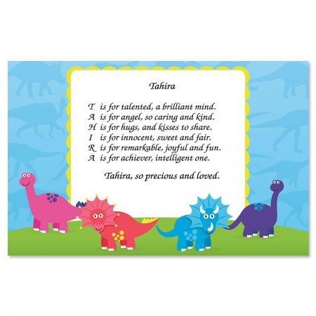 Dinosaur Name Poem Placemat