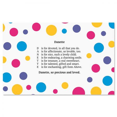 Dots Name Poem Placemat