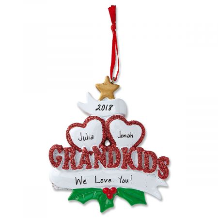 Grandkids With Hearts Personalized Christmas Ornaments Grandkids With Hearts Personalized Christmas Ornaments