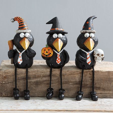 Black Crows Shelf-Sitter Figurines | Colorful Images