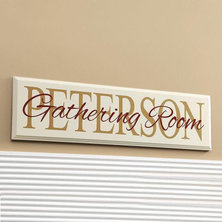 "Gathering" Room Personalized Wooden Plaque