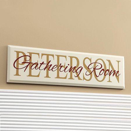 "Gathering" Room Personalized Wooden Plaque