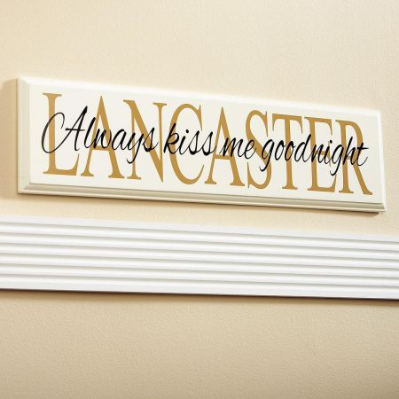 Always Kiss Me Goodnight Personalized Wooden Plaque