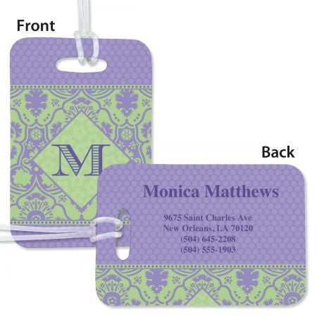 Damask Personalized Bag Tag