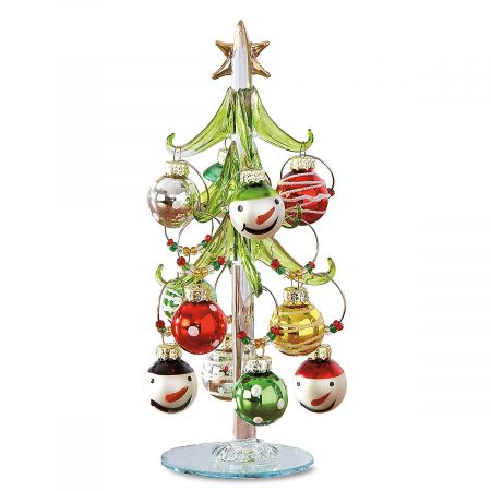 Art Glass Tree with Wine-Charm Ornaments | Colorful Images