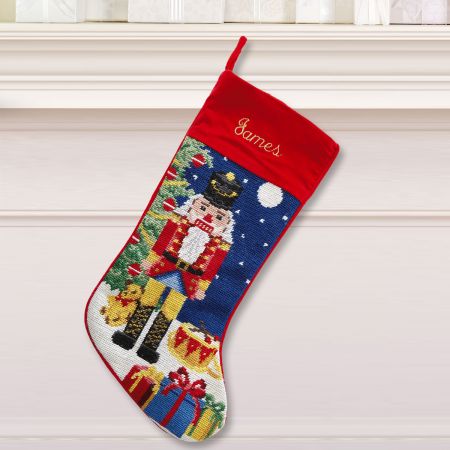 Nutcracker — Needlepoint Christmas Stocking Kit – Spider Spun