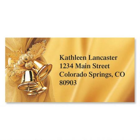 Golden Bells Border Return Address Labels