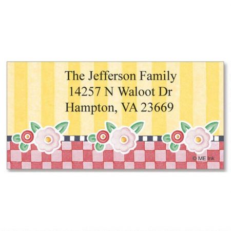 Marys Posies Border Return Address Labels